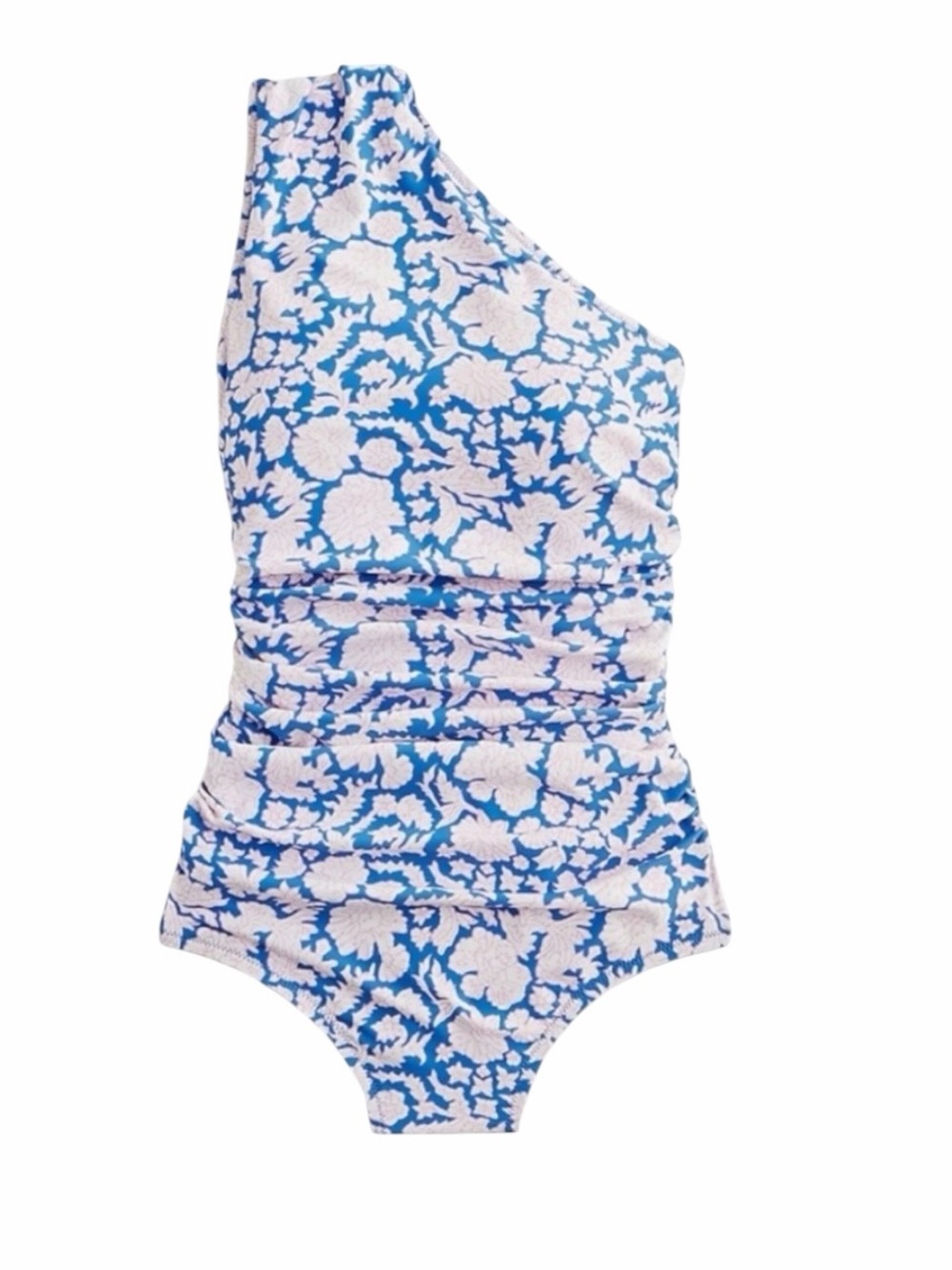 SZ Blockprints x J.Crew - Ruched One-Shoulder Swimsuit Nila Print Size 10